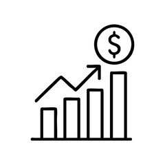 profit outline icon vector illustration