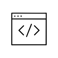 programming outline icon vector illustration