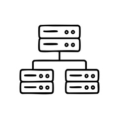 server topology outline icon vector illustration