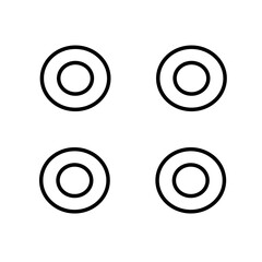 Set of geometric shapes quadrangle, circle icons collection, slightly rounded Vector design on white background.