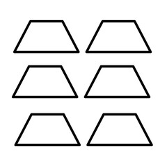 Set of geometric shapes quadrangle, circle icons collection, slightly rounded Vector design on white background.