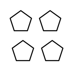 Set of geometric shapes quadrangle, circle icons collection, slightly rounded Vector design on white background.