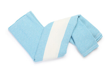 One beach towel isolated on white, top view