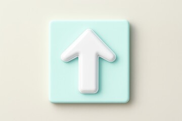 White arrow pointing upwards on a green background