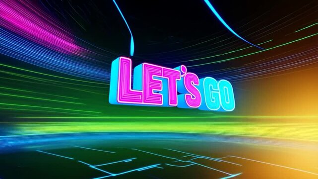 Minimal Typography Animation &ndash; &ldquo;Let&rsquo;s Go&rdquo; in Motion, Ideal for Motivational Projects in 4K

