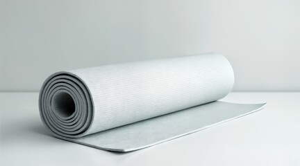 Minimal blank yoga mat roll with natural texture