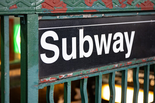Subway sign at New York City metro station