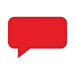 Red Speech Bubble Icon Blank Template Design