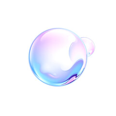 Realistic Shiny Soap Bubble: A Glossy Three-Dimensional Orb Illustration with Elegant Transparent Flow