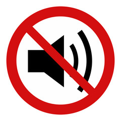 No Sound Mute Sign Vector Icon.