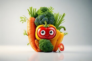 Cute Carrot Vegetable Character Smiling