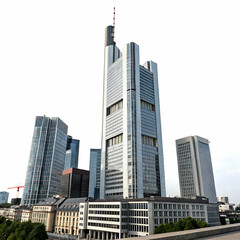 Naklejka premium Skyscraper in Frankfurt downtown illustration isolated on transparent background 