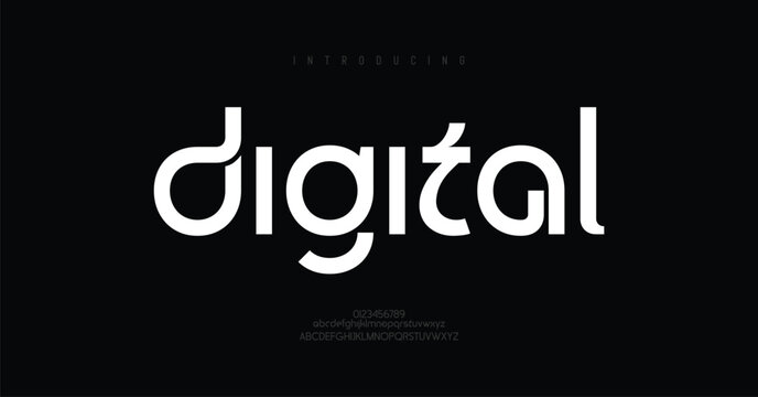 Digital creative modern logo alphabet fonts. Typography minimalist urban sans serif digital fashion future logos fonts. vector illustration
