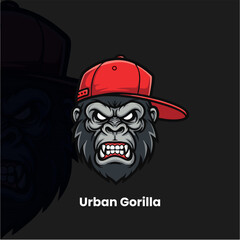 Urban Gorilla Mascot Logo Vector Streetwear Gaming Design