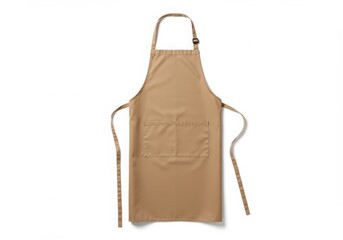 Tan apron with pocket and adjustable neck strap
