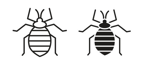 Bedbug icon solid style. Flat vector illustration.