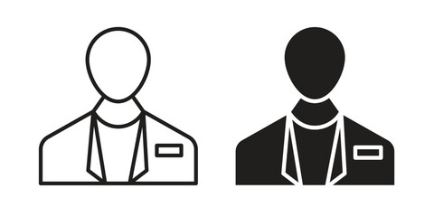 Cashier icon solid style. Flat vector illustration.