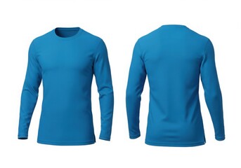 Blue long sleeve shirt front and back view