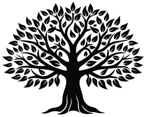 Obraz premium Elegant Tree Silhouette Design For Botanical Artwork And Natural Decor