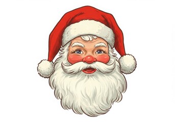 Illustration of santa claus face with hat and beard