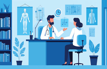 Doctor Patient Consultation Medical Healthcare Vector Illustration