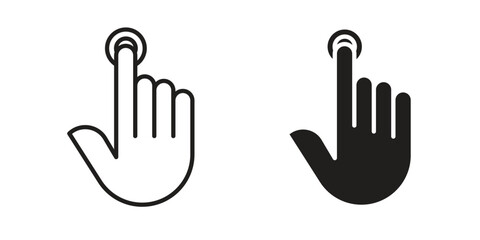 Finger control icon solid style. Flat vector illustration.