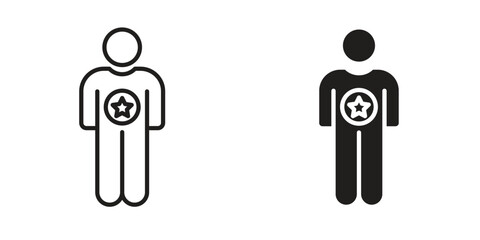 Good human icon solid style. Flat vector illustration.