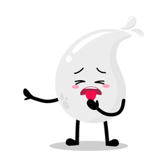 Cute Hand Drawn white Blood Drop yuck disgusted