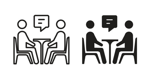Job interview icon solid style. Flat vector illustration.