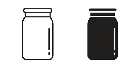 Jar icon solid style. Flat vector illustration.