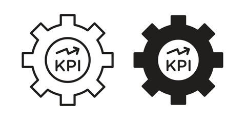 KPI icon solid style. Flat vector illustration.