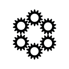 Gear Silhouette on white background
