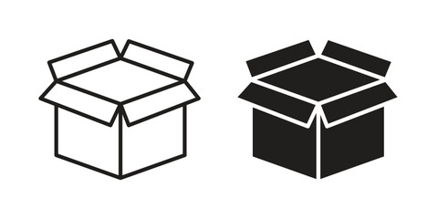 Open box icon solid style. Flat vector illustration.