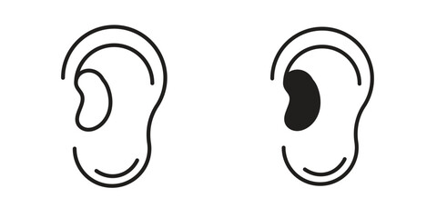 Otitis icon solid style. Flat vector illustration.