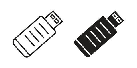 Pendrive icon solid style. Flat vector illustration.