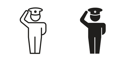 Salute icon solid style. Flat vector illustration.