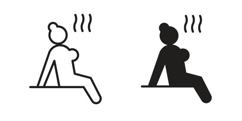 Sauna icon solid style. Flat vector illustration.