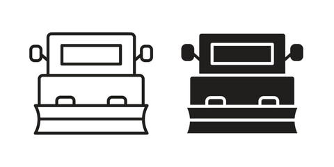 Snowplow icon solid style. Flat vector illustration.