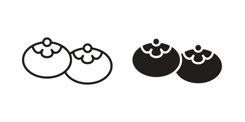 Sufganiyah icon solid style. Flat vector illustration.