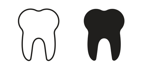 Tooth icon solid style. Flat vector illustration.