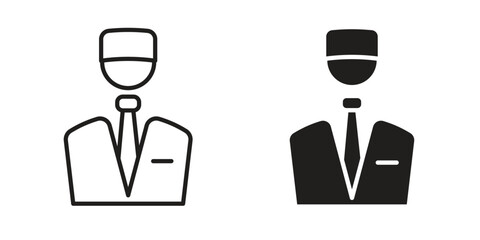 Valet icon solid style. Flat vector illustration.