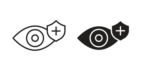Vision insurance icon solid style. Flat vector illustration.