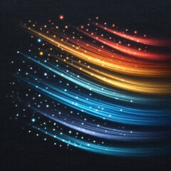 A vibrant abstract design featuring colorful waves of light against a dark background, perfect for creative projects.