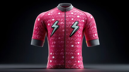 Dynamic cycling jersey with bold lightning design, perfect for athletes seeking style and performance.