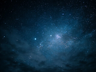 Fototapeta premium Sky full of stars with clouds