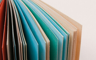 Minimalist Curved Fan Pattern with Turquoise and Cream Paper Layers