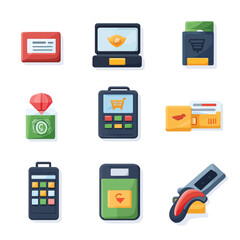 2D Flat icon Digital Payment & E-commerce Icons isolated in White Background