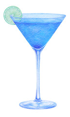 martini blue with lime with paper texture