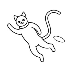 cat astronaut floating in space vector art.