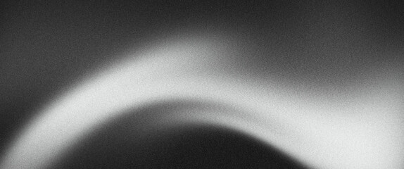 Black white grainy background, with dark gradient monochrome abstract noise texture backdrop design